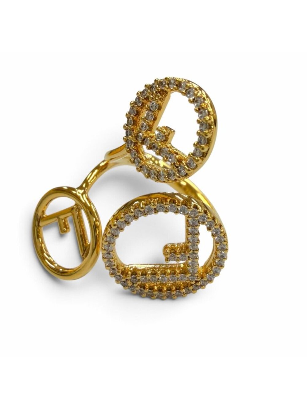 Fendi F is Fendi Rhinestone Ring Gold S JP